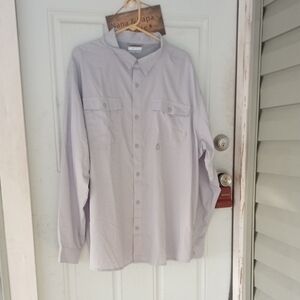 Men's Button Down 2XL Gray Columbia Fishing Shirt